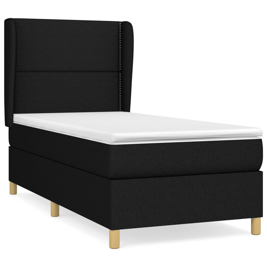 Thumbnail - vidaXL Boxspringbett mit Matratze Schwarz 100x200 cm Stoff