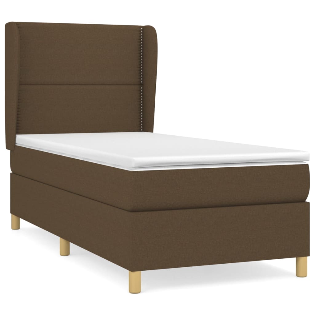 Thumbnail - vidaXL Boxspringbett mit Matratze Dunkelbraun 100x200 cm Stoff