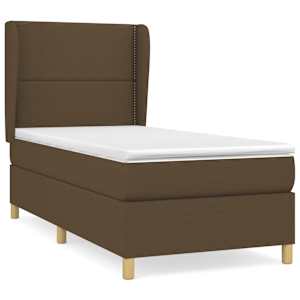 Box spring postel s matrací tmavě hnědá 100 x 200 cm textil - obrázek 2