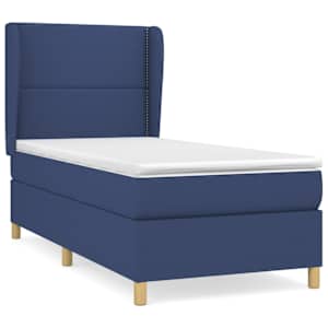 Box spring postel s matrací modrá 100 x 200 cm textil - obrázek 2