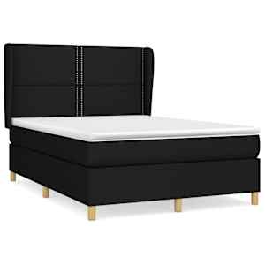 Box spring postel s matrací černá 140 x 190 cm textil - obrázek 2