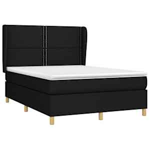Box spring postel s matrací černá 140 x 190 cm textil - obrázek 3