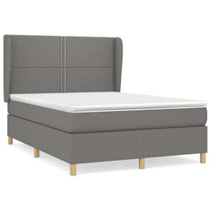 Box spring postel s matrací tmavě šedá 140x200 cm textil - obrázek 2
