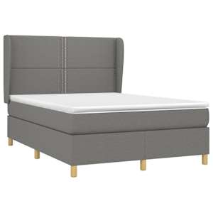 Box spring postel s matrací tmavě šedá 140x200 cm textil - obrázek 3
