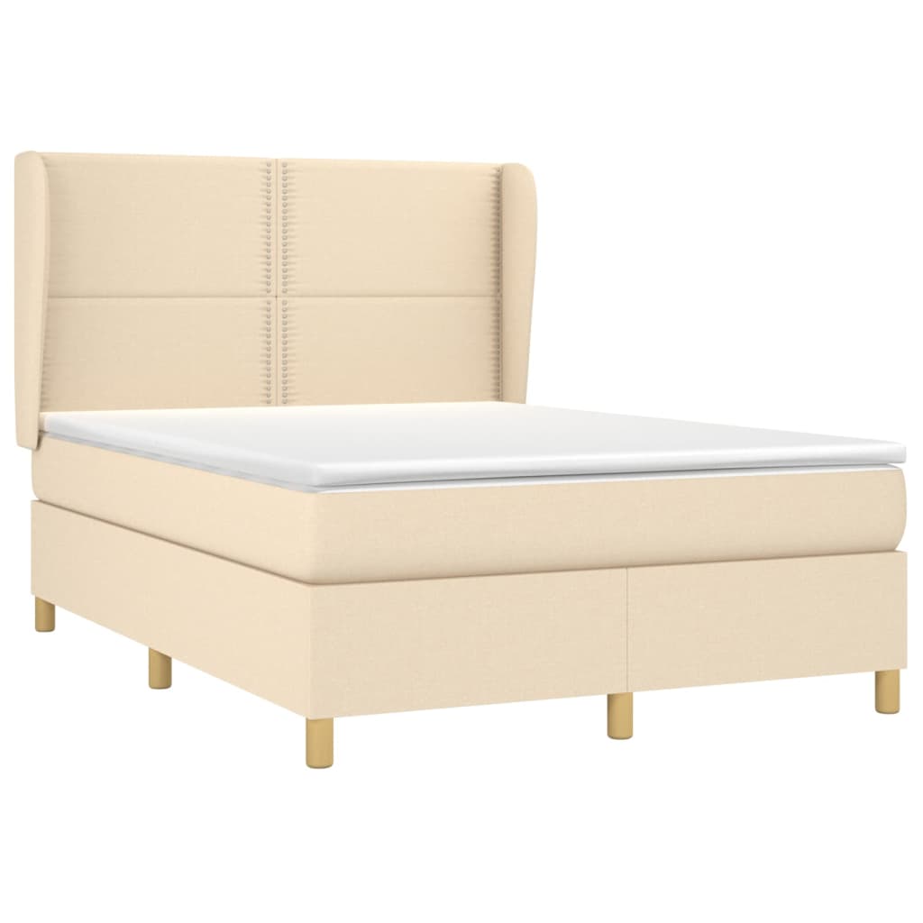 Thumbnail - vidaXL Boxspringbett mit Matratze Creme 140x200 cm Stoff