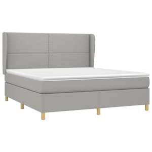 Box spring postel s matrací světle šedá 180 x 200 cm textil - obrázek 3