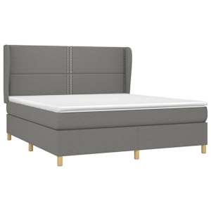 Box spring postel s matrací tmavě šedá 180x200 cm textil - obrázek 3