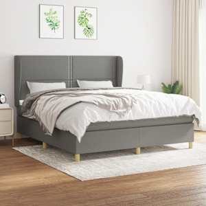 Box spring postel s matrací tmavě šedá 180x200 cm textil - obrázek 1