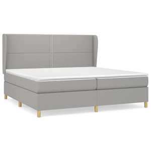 Box spring postel s matrací světle šedá 200 x 200 cm textil - obrázek 2