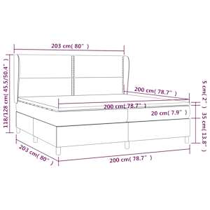 Box spring postel s matrací světle šedá 200 x 200 cm textil - obrázek 7