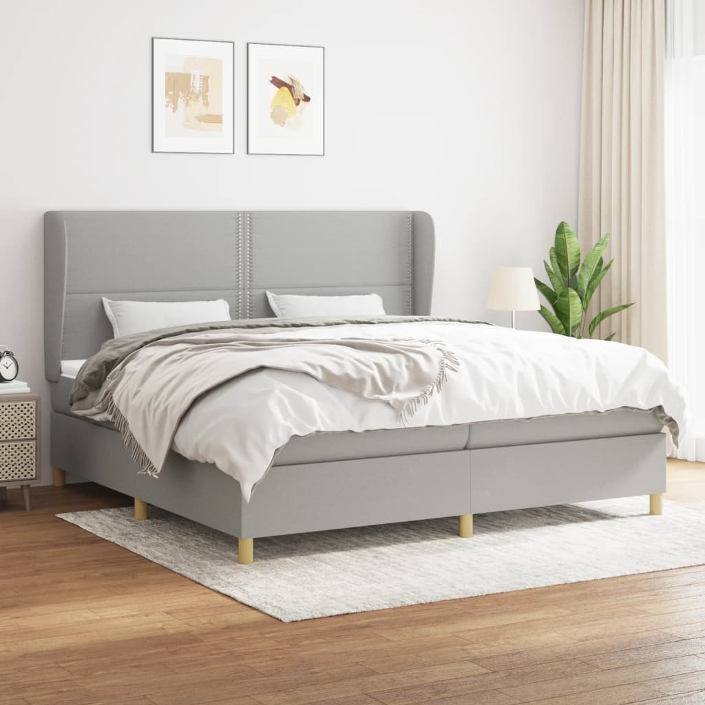  ΚΡΕΒΑΤΙ BOXSPRING ΜΕ ΣΤΡΩΜΑ ΑΝΟΙΧΤΟ ΓΚΡΙ 200X200 ΕΚ. ΥΦΑΣΜΑΤΙΝΟ V-3128469