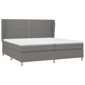 Box spring postel s matrací tmavě šedá 200x200 cm textil - obrázek 3