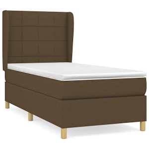Box spring postel s matrací tmavě hnědá 80x200 cm textil - obrázek 2