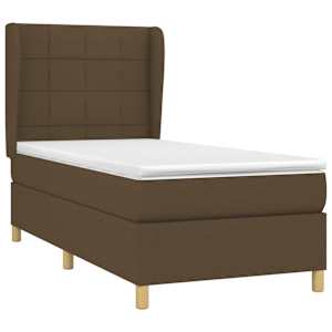 Box spring postel s matrací tmavě hnědá 80x200 cm textil - obrázek 3