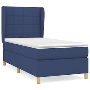 Box spring postel s matrací modrá 80x200 cm textil - obrázek 2