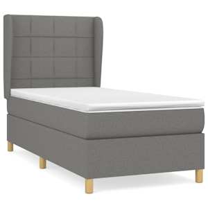 Box spring postel s matrací tmavě šedá 90x190 cm textil - obrázek 2