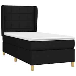 Box spring postel s matrací černá 90x200 cm textil - obrázek 3