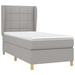 Box spring postel s matrací světle šedý 100 x 200 cm textil - obrázek 3
