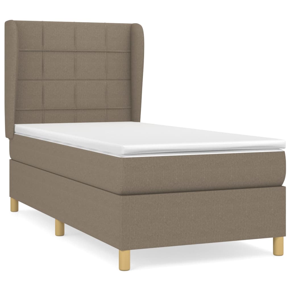 Thumbnail - vidaXL Boxspringbett mit Matratze Taupe 100x200 cm Stoff