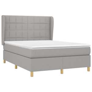 Box spring postel s matrací světle šedá 140 x 190 cm textil - obrázek 3