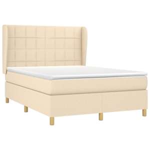 Box spring postel s matrací krémová 140x200 cm textil - obrázek 3