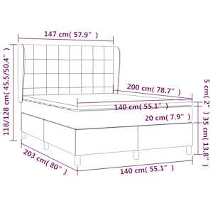 Box spring postel s matrací krémová 140x200 cm textil - obrázek 7