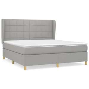 Box spring postel s matrací světle šedá 160 x 200 cm textil - obrázek 2