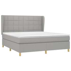 Box spring postel s matrací světle šedá 180 x 200 cm textil - obrázek 3