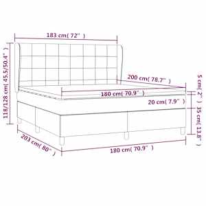 Box spring postel s matrací tmavě hnědá 180x200 cm textil - obrázek 7