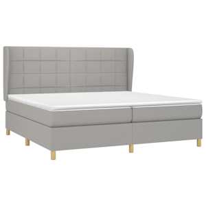 Box spring postel s matrací světle šedá 200 x 200 cm textil - obrázek 3