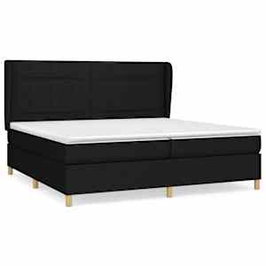 Box spring postel s matrací černá 200x200 cm textil - obrázek 2