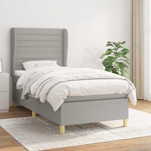 Box spring postel s matrací světle šedá 80 x 200 cm textil - obrázek 1