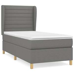 Box spring postel s matrací tmavě šedá 80 x 200 cm textil - obrázek 2