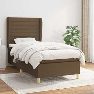Box spring postel s matrací tmavě hnědá 80x200 cm textil - obrázek 1