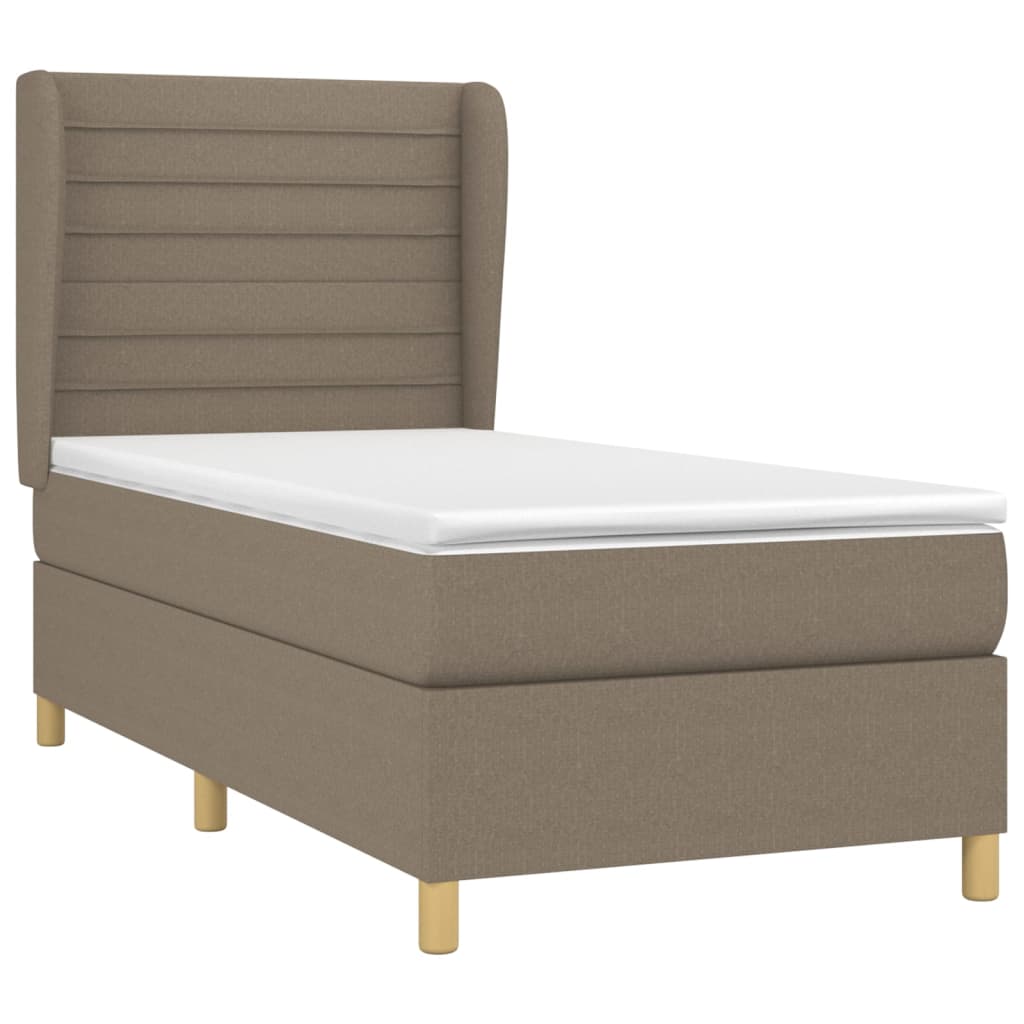 vidaXL Boxspring met matras stof taupe 80x200 cm afbeelding