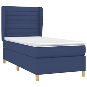 Box spring postel s matrací modrá 80x200 cm textil - obrázek 3