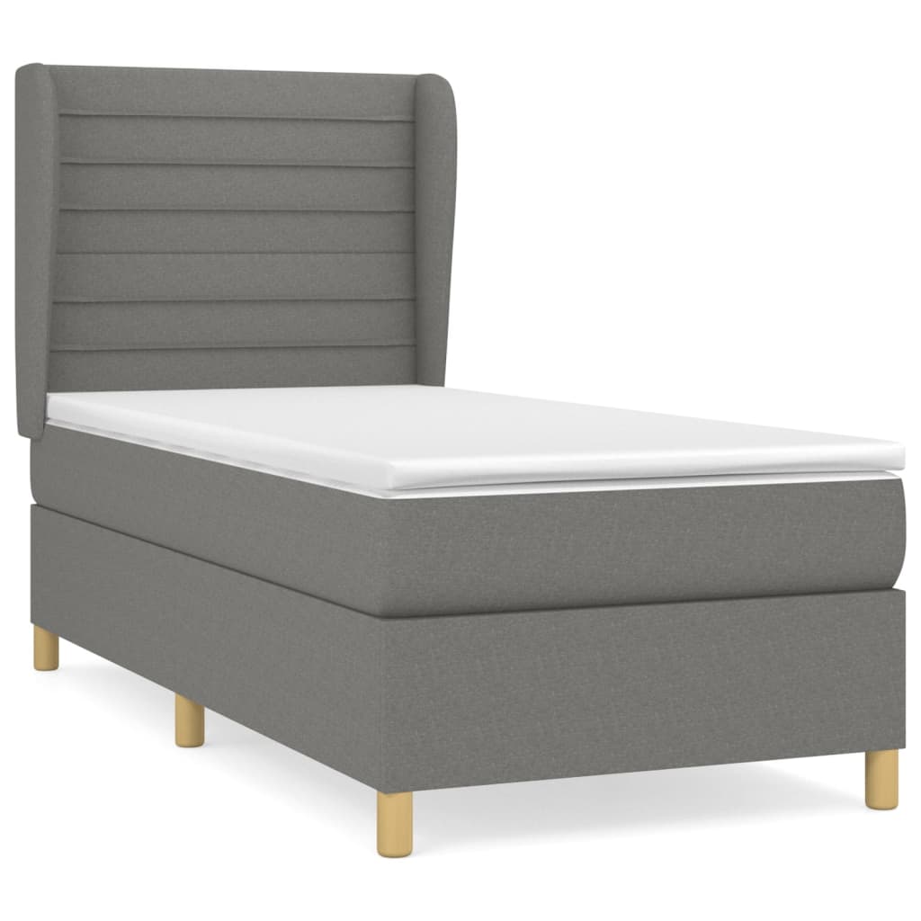 Thumbnail - vidaXL Boxspringbett mit Matratze Dunkelgrau 90x190 cm Stoff