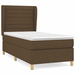 Box spring postel s matrací tmavě hnědá 90x190 cm textil - obrázek 2