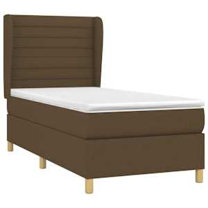Box spring postel s matrací tmavě hnědá 90x190 cm textil - obrázek 3