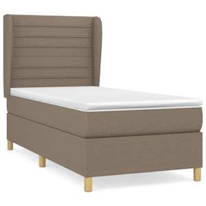 Box spring postel s matrací taupe 90x190 cm textil - obrázek 2