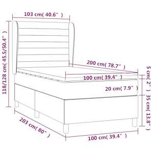 Box spring postel s matrací černá 100 x 200 cm textil - obrázek 7