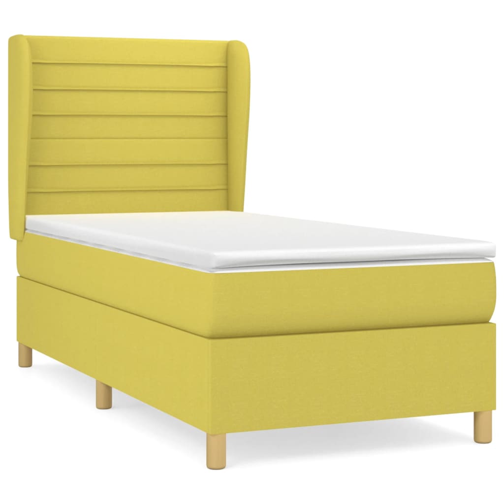 Боксспринг легло с матрак, зелено, 100x200 см, плат