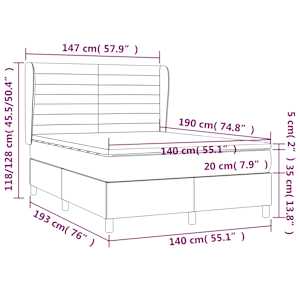 Box spring postel s matrací světle šedá 140 x 190 cm textil - obrázek 7