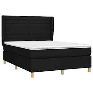 Box spring postel s matrací černá 140 x 190 cm textil - obrázek 3