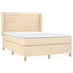 Box spring postel s matrací krémová 140x190 cm textil - obrázek 3