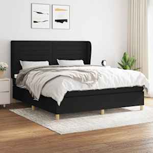Box spring postel s matrací černá 160x200 cm textil - obrázek 1