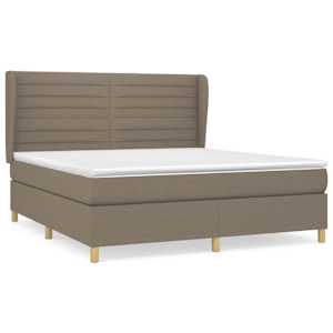 Box spring postel s matrací taupe 180x200 cm textil - obrázek 2
