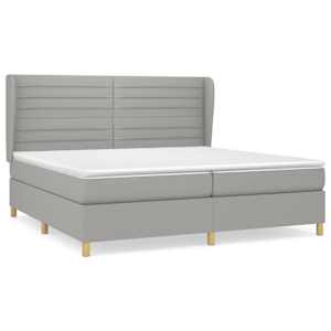 Box spring postel s matrací světle šedá 200 x 200 cm textil - obrázek 2