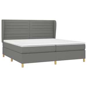 Box spring postel s matrací tmavě šedá 200x200 cm textil - obrázek 3