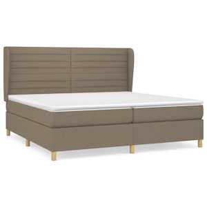 Box spring postel s matrací taupe 200x200 cm textil - obrázek 2
